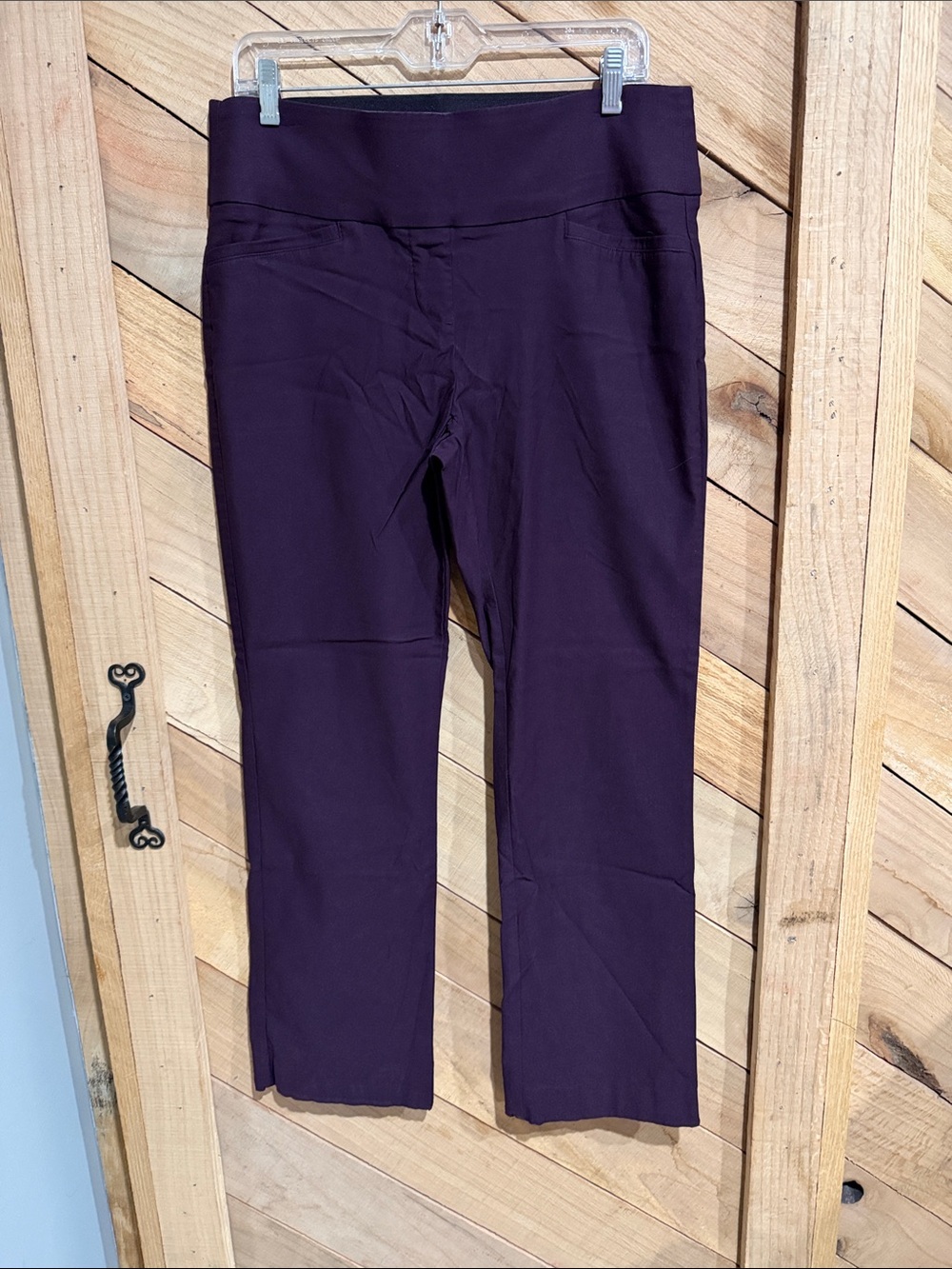 Apt. 9 Straight-Leg Pull-On Pants in Deep Plum